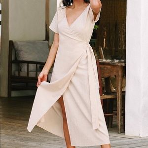 CUPSHE Harleigh Wrap Tie Waist Dress